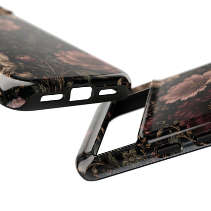 Floral Phone Case — Vintage Dark Botanical Protective Cover