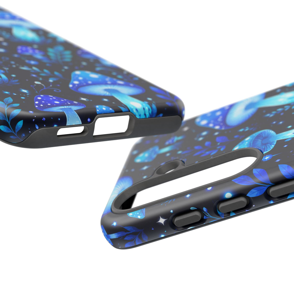 Blue Glowing Mushrooms Phone Case — Psychedelic Fungi Tough Case