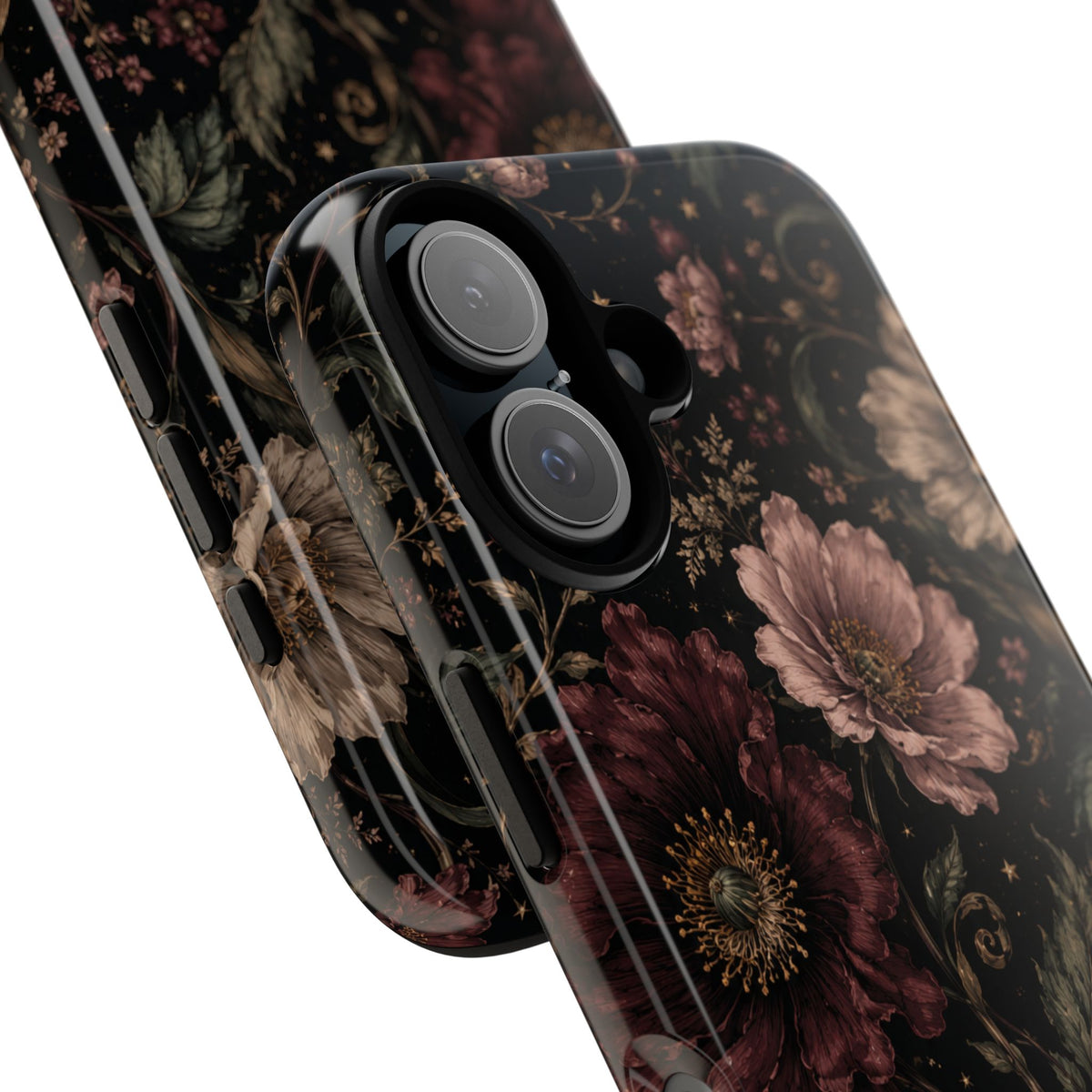 Floral Phone Case — Vintage Dark Botanical Protective Cover