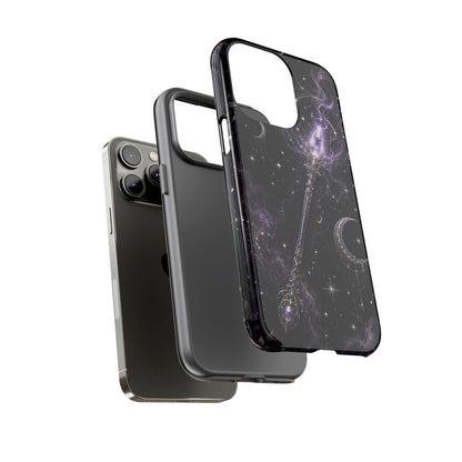 Celestial Magic Wand Phone Case — Mystic Moon & Stars Galaxy Tough Case