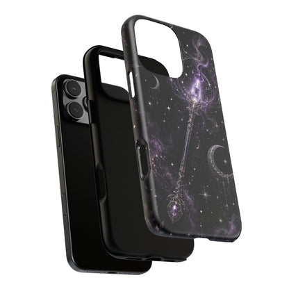 Celestial Magic Wand Phone Case — Mystic Moon & Stars Galaxy Tough Case