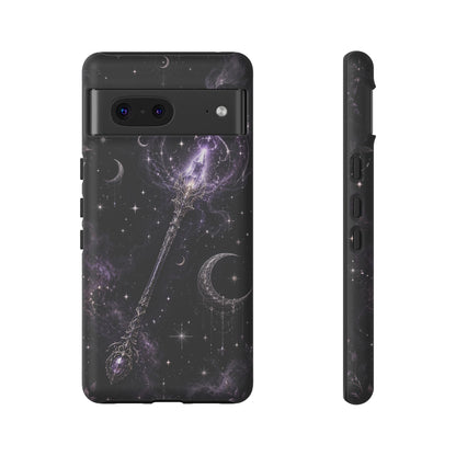 Celestial Magic Wand Phone Case — Mystic Moon & Stars Galaxy Tough Case