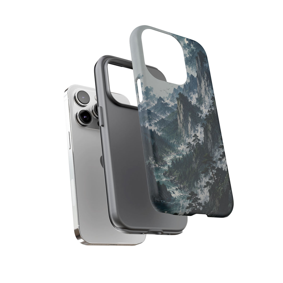 Mountain Landscape Phone Case — Misty Peaks Protective Tough Case