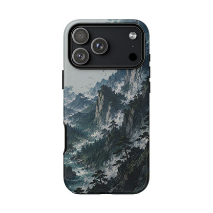 Mountain Landscape Phone Case — Misty Peaks Protective Tough Case
