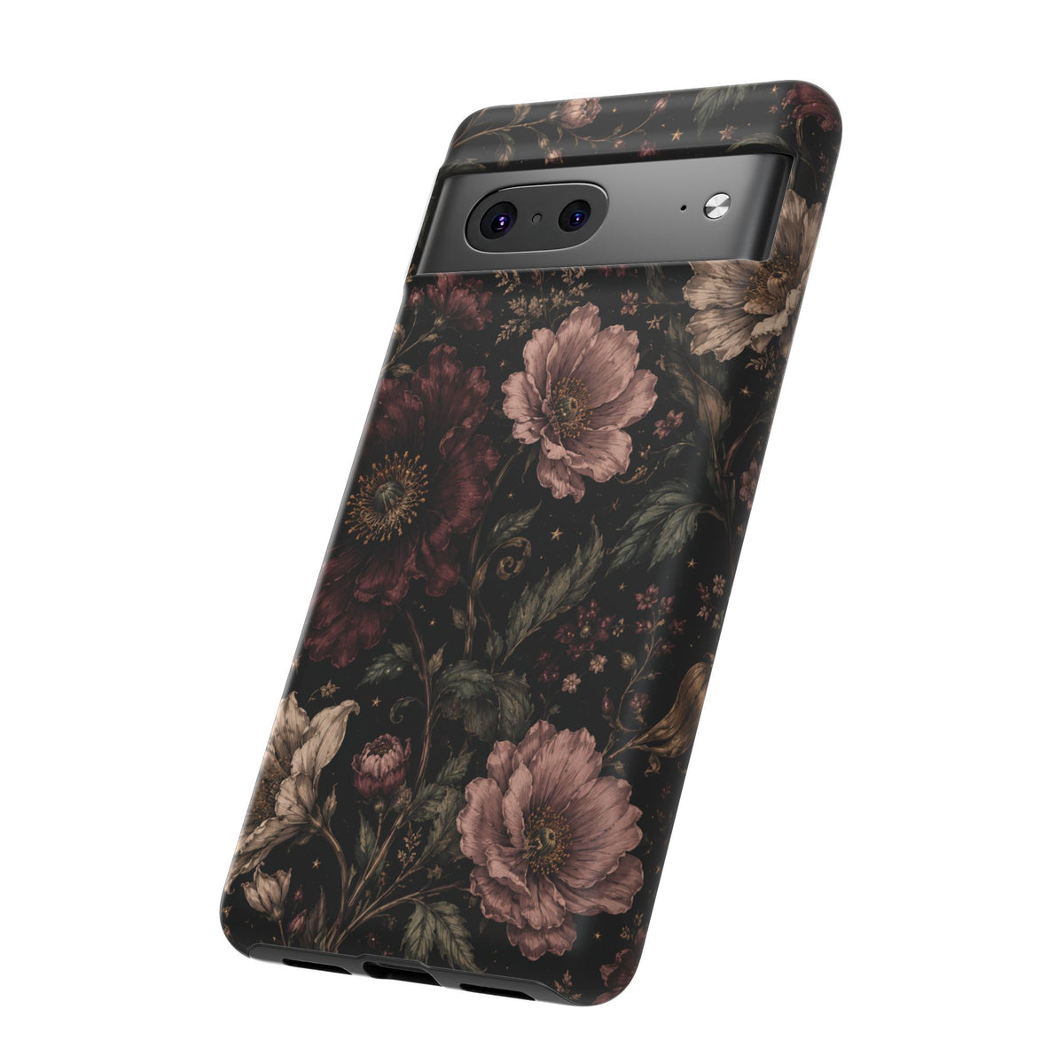Floral Phone Case — Vintage Dark Botanical Protective Cover
