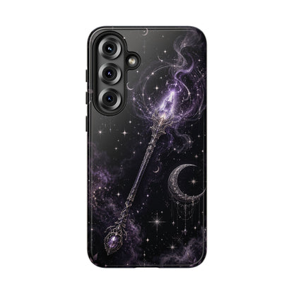 Celestial Magic Wand Phone Case — Mystic Moon & Stars Galaxy Tough Case
