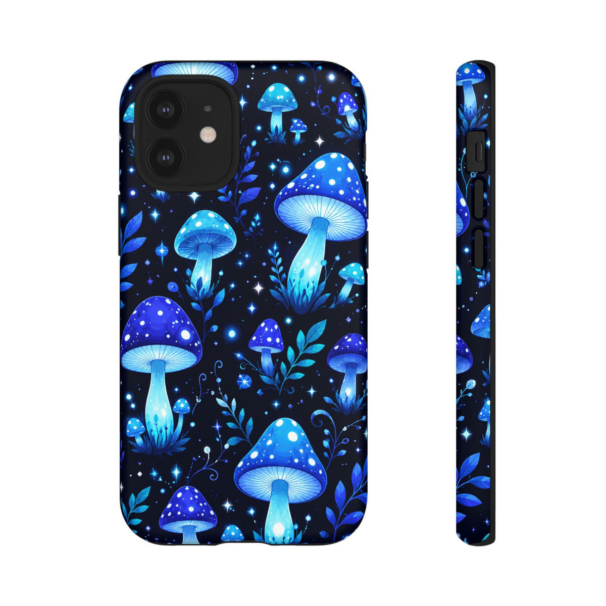 Blue Glowing Mushrooms Phone Case — Psychedelic Fungi Tough Case