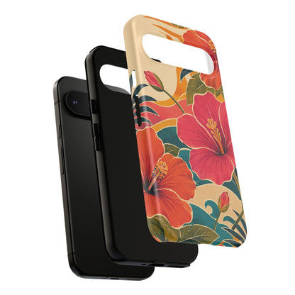 Tropical Floral Tough Phone Case — Sunset Vibes  Protective Cover