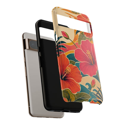 Tropical Floral Tough Phone Case — Sunset Vibes  Protective Cover