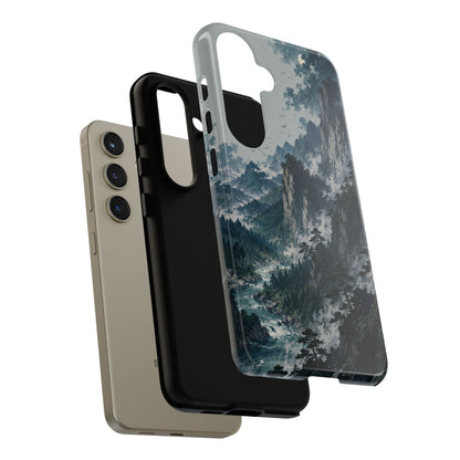 Mountain Landscape Phone Case — Misty Peaks Protective Tough Case