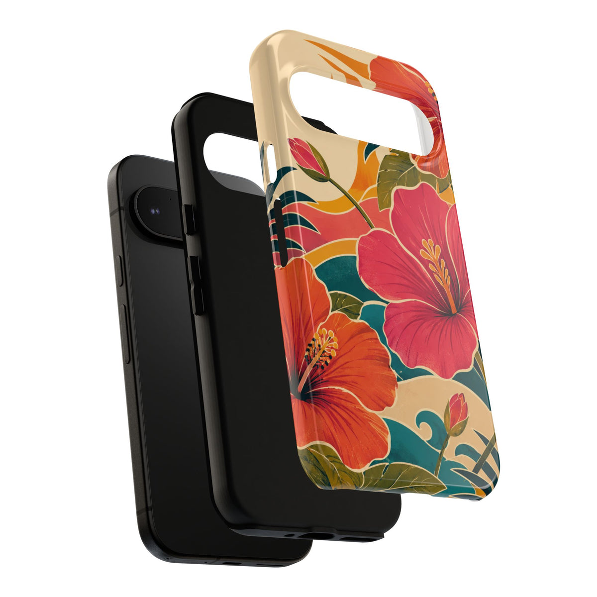 Tropical Floral Tough Phone Case — Sunset Vibes  Protective Cover