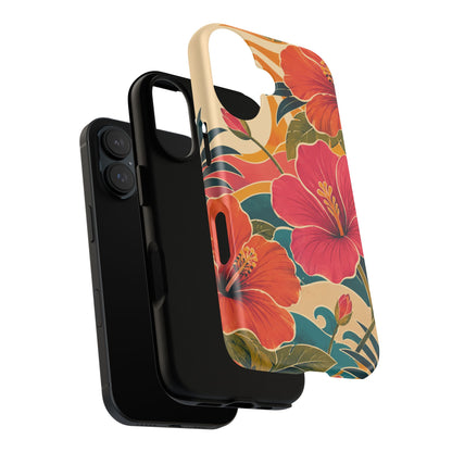 Tropical Floral Tough Phone Case — Sunset Vibes  Protective Cover