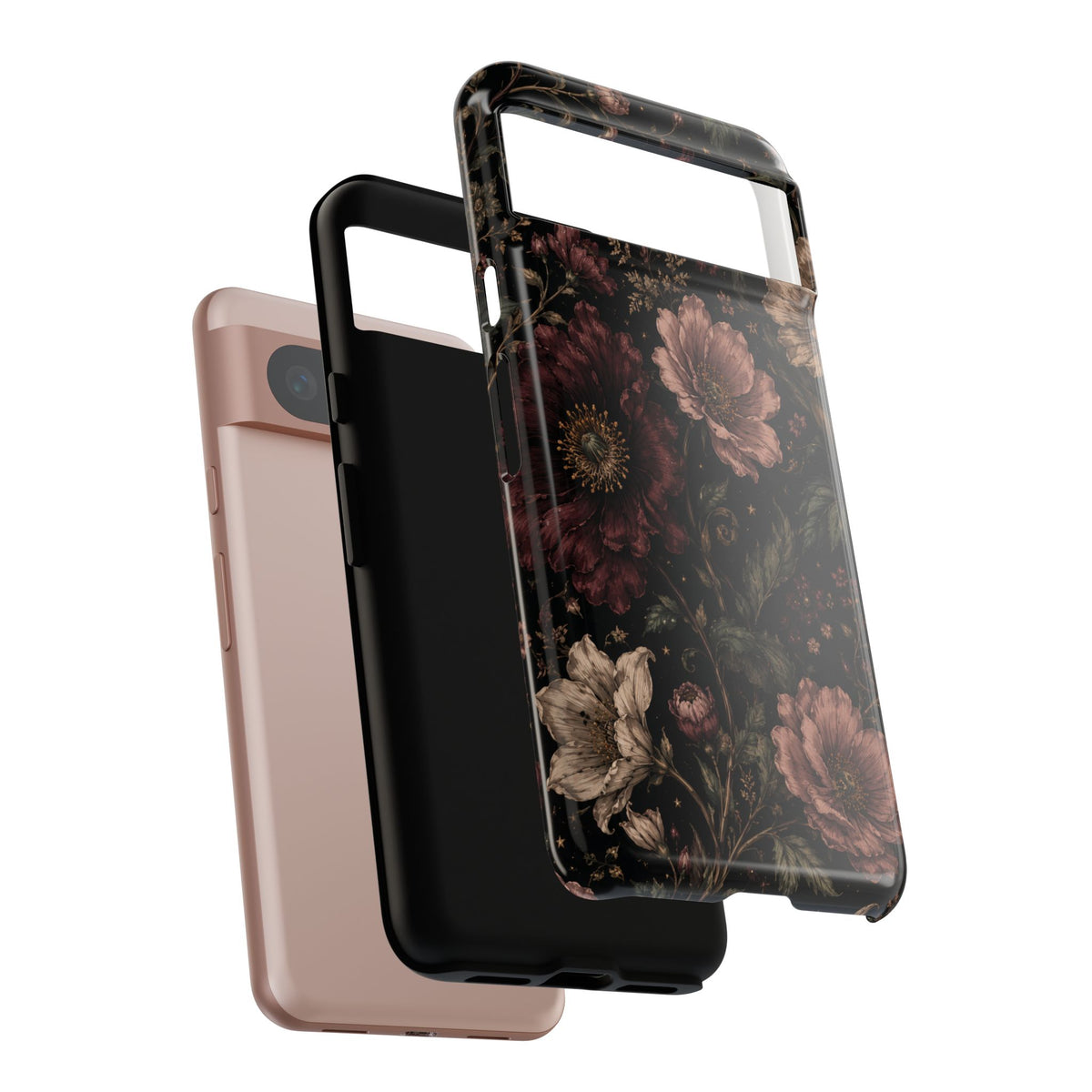 Floral Phone Case — Vintage Dark Botanical Protective Cover