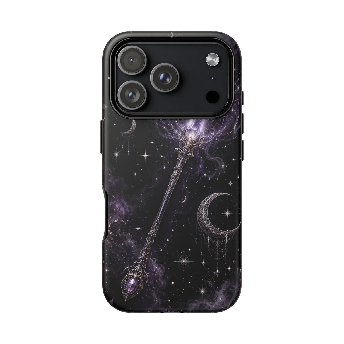 Celestial Magic Wand Phone Case — Mystic Moon & Stars Galaxy Tough Case