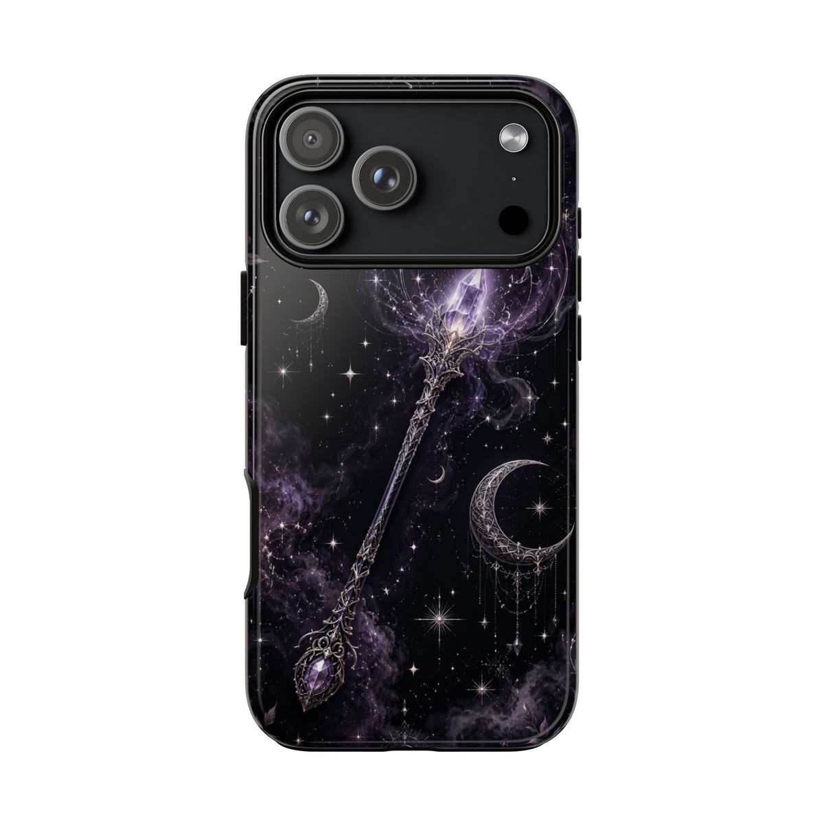 Celestial Magic Wand Phone Case — Mystic Moon & Stars Galaxy Tough Case