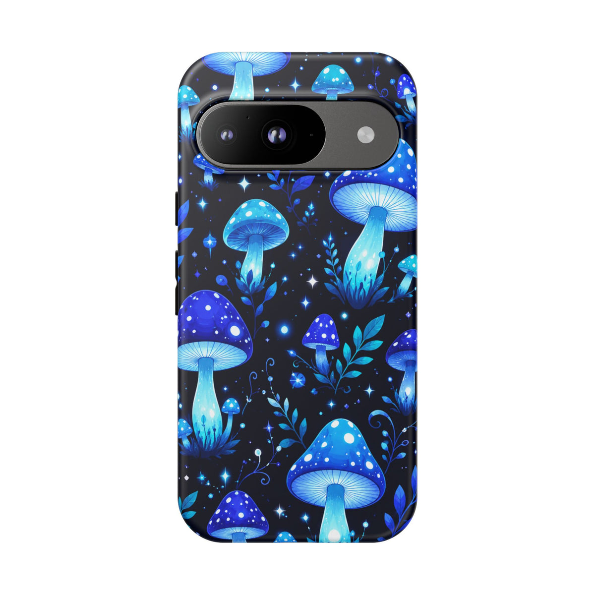Blue Glowing Mushrooms Phone Case — Psychedelic Fungi Tough Case