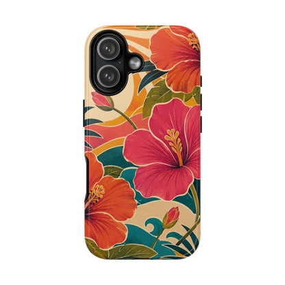 Tropical Floral Tough Phone Case — Sunset Vibes  Protective Cover