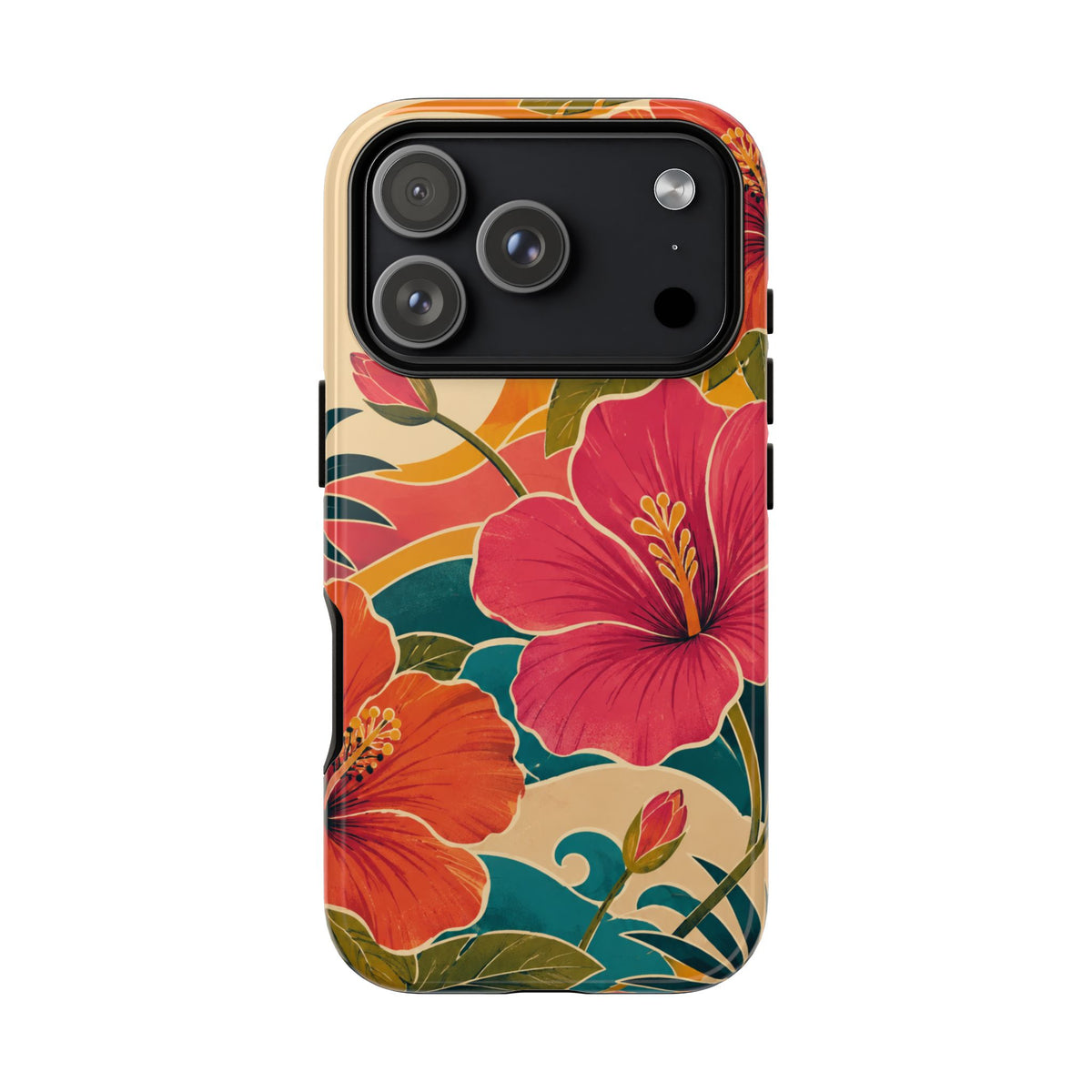 Tropical Floral Tough Phone Case — Sunset Vibes  Protective Cover