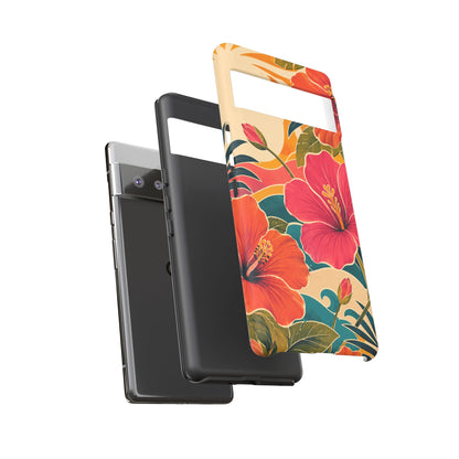 Tropical Floral Tough Phone Case — Sunset Vibes  Protective Cover