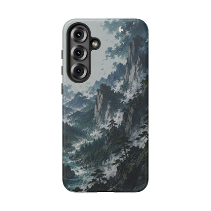 Mountain Landscape Phone Case — Misty Peaks Protective Tough Case