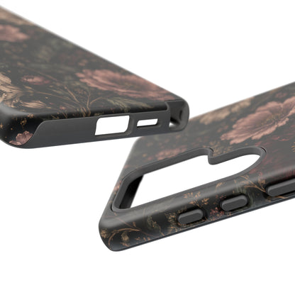 Floral Phone Case — Vintage Dark Botanical Protective Cover