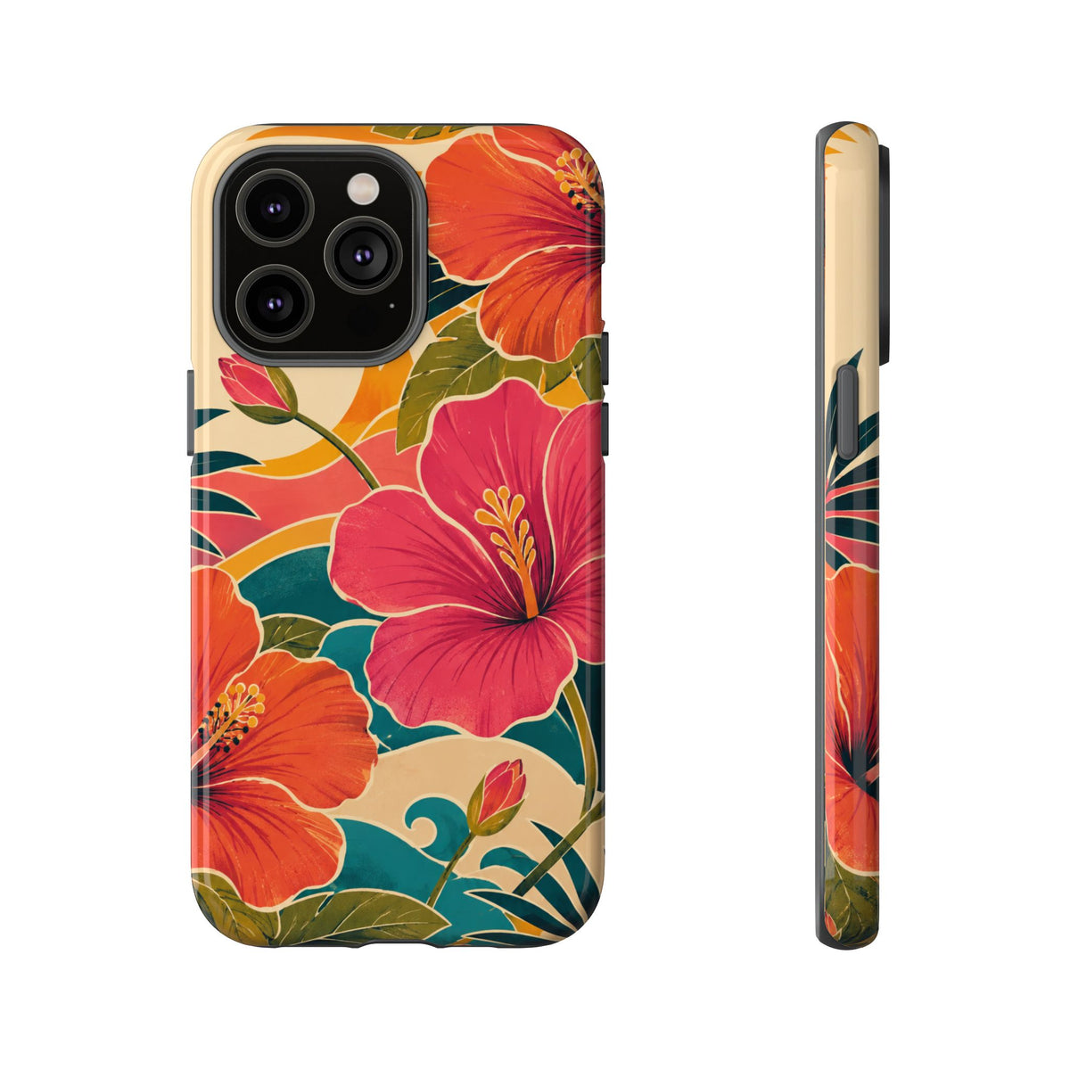 Tropical Floral Tough Phone Case — Sunset Vibes  Protective Cover