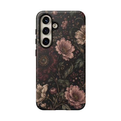 Floral Phone Case — Vintage Dark Botanical Protective Cover