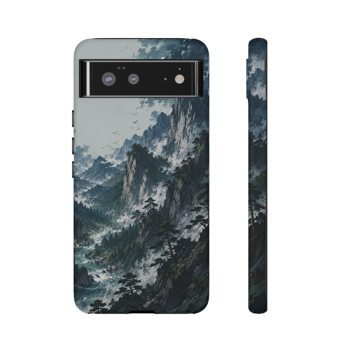 Mountain Landscape Phone Case — Misty Peaks Protective Tough Case