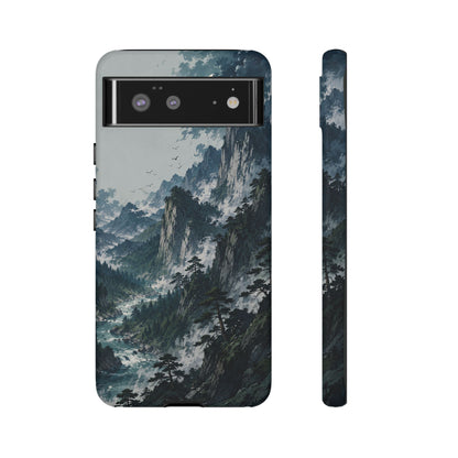 Mountain Landscape Phone Case — Misty Peaks Protective Tough Case