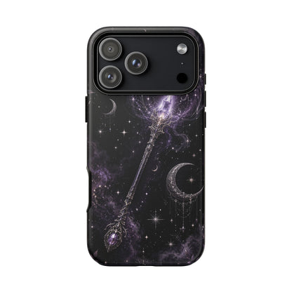 Celestial Magic Wand Phone Case — Mystic Moon & Stars Galaxy Tough Case