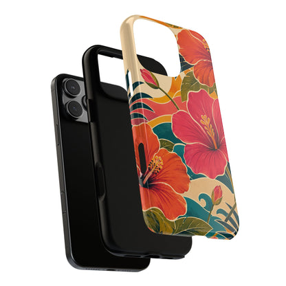 Tropical Floral Tough Phone Case — Sunset Vibes  Protective Cover