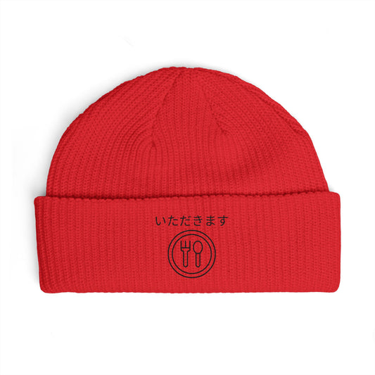 'Itadakimasu' Embroidered Foodie Cuff Beanie