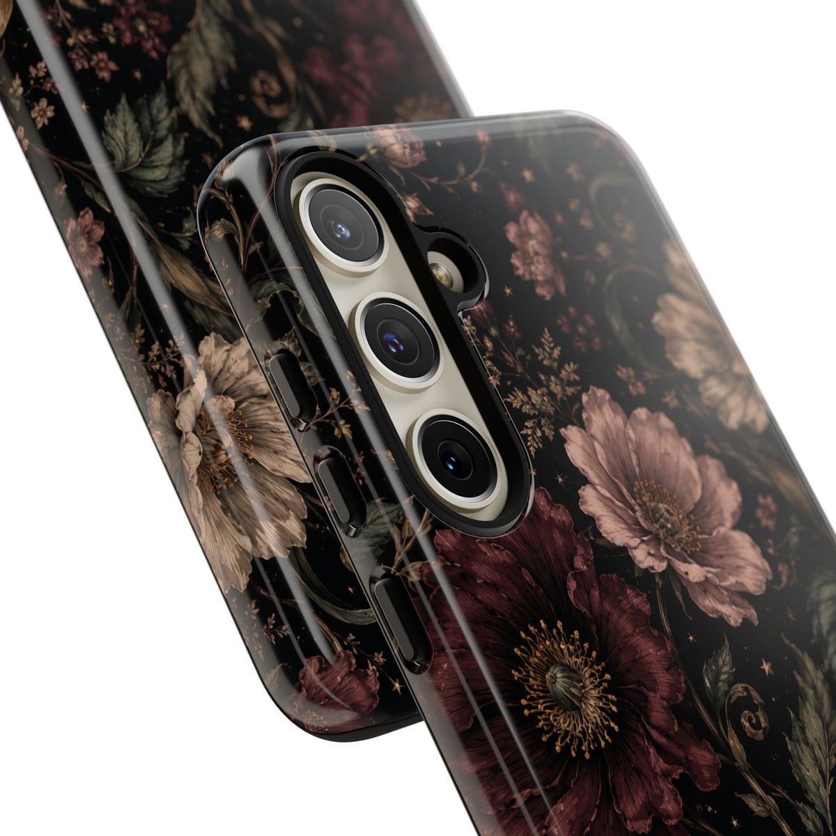 Floral Phone Case — Vintage Dark Botanical Protective Cover
