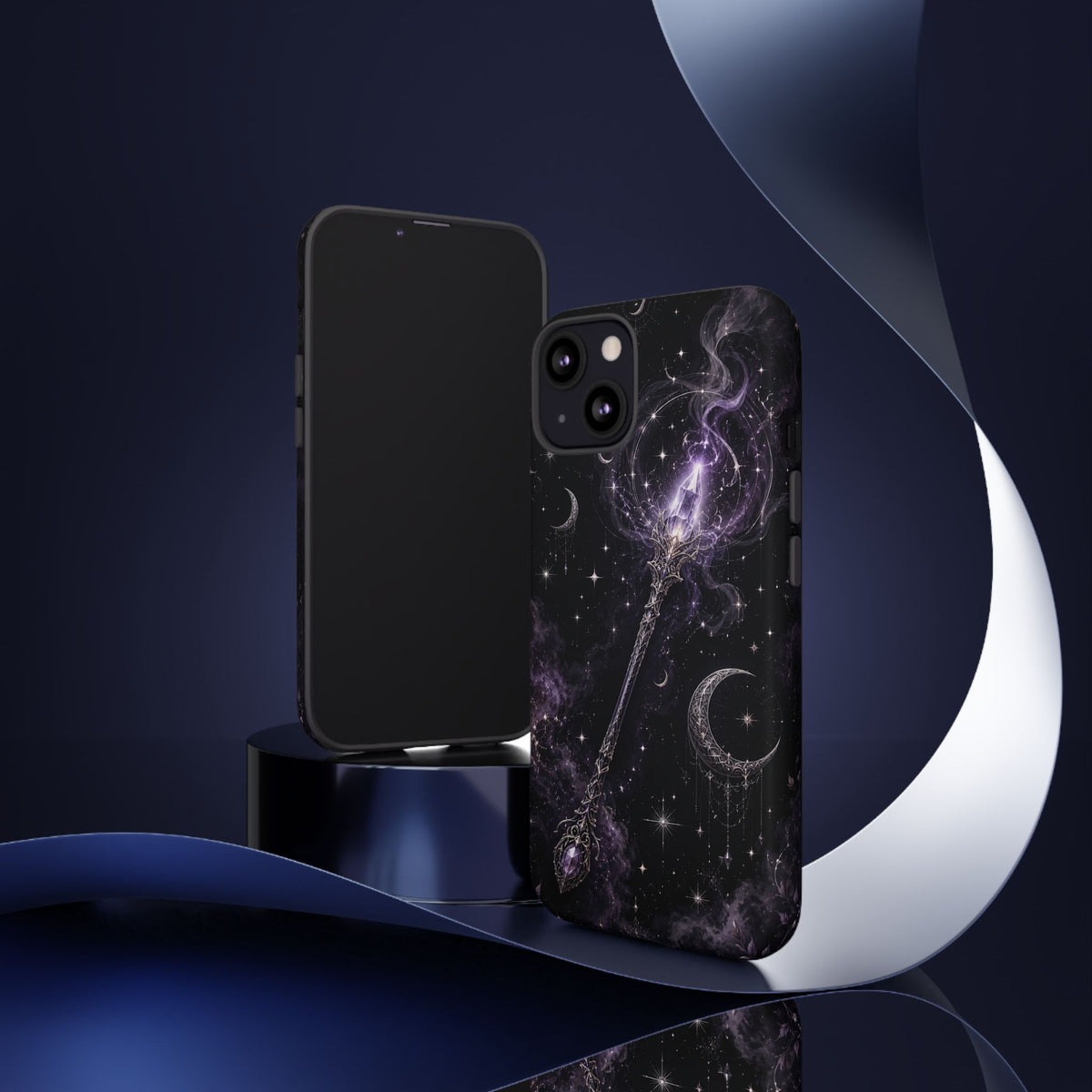 Celestial Magic Wand Phone Case — Mystic Moon & Stars Galaxy Tough Case