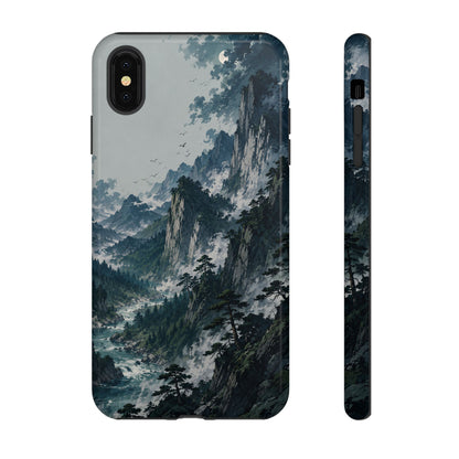 Mountain Landscape Phone Case — Misty Peaks Protective Tough Case