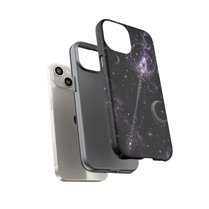 Celestial Magic Wand Phone Case — Mystic Moon & Stars Galaxy Tough Case