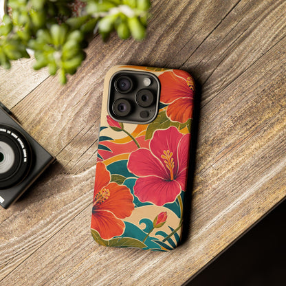 Tropical Floral Tough Phone Case — Sunset Vibes  Protective Cover