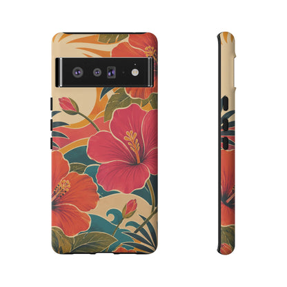 Tropical Floral Tough Phone Case — Sunset Vibes  Protective Cover