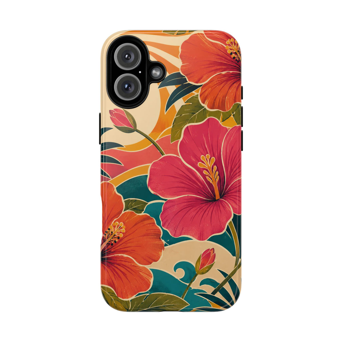 Tropical Floral Tough Phone Case — Sunset Vibes  Protective Cover