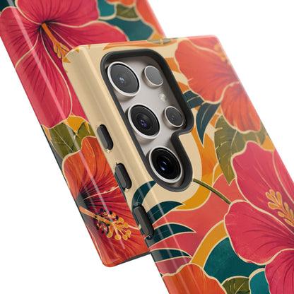 Tropical Floral Tough Phone Case — Sunset Vibes  Protective Cover