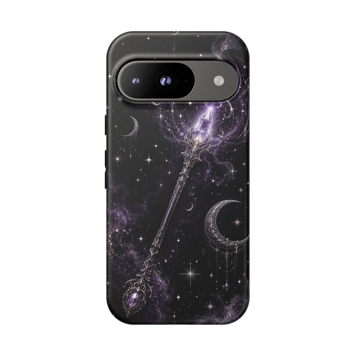 Celestial Magic Wand Phone Case — Mystic Moon & Stars Galaxy Tough Case