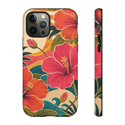 Tropical Floral Tough Phone Case — Sunset Vibes  Protective Cover