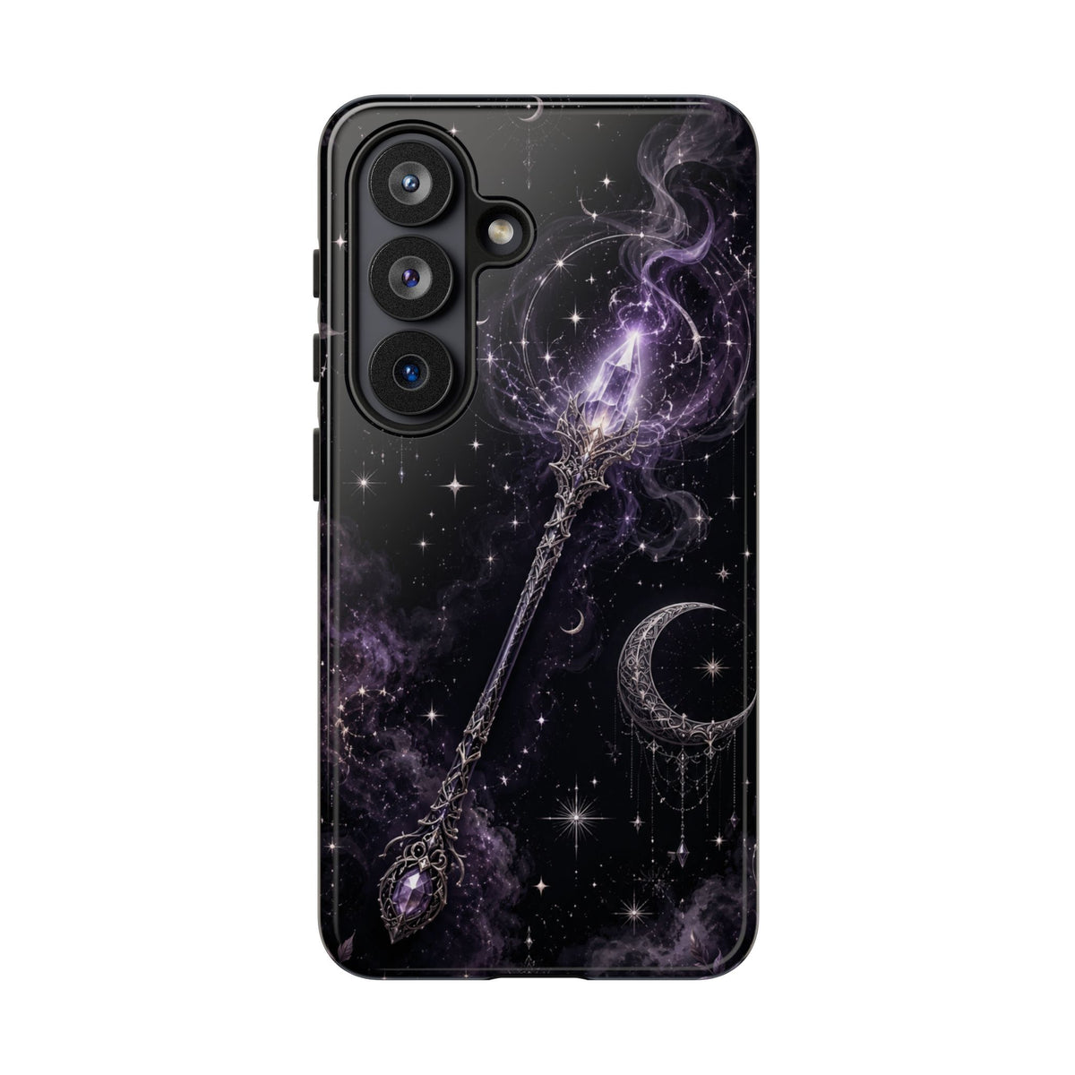 Celestial Magic Wand Phone Case — Mystic Moon & Stars Galaxy Tough Case