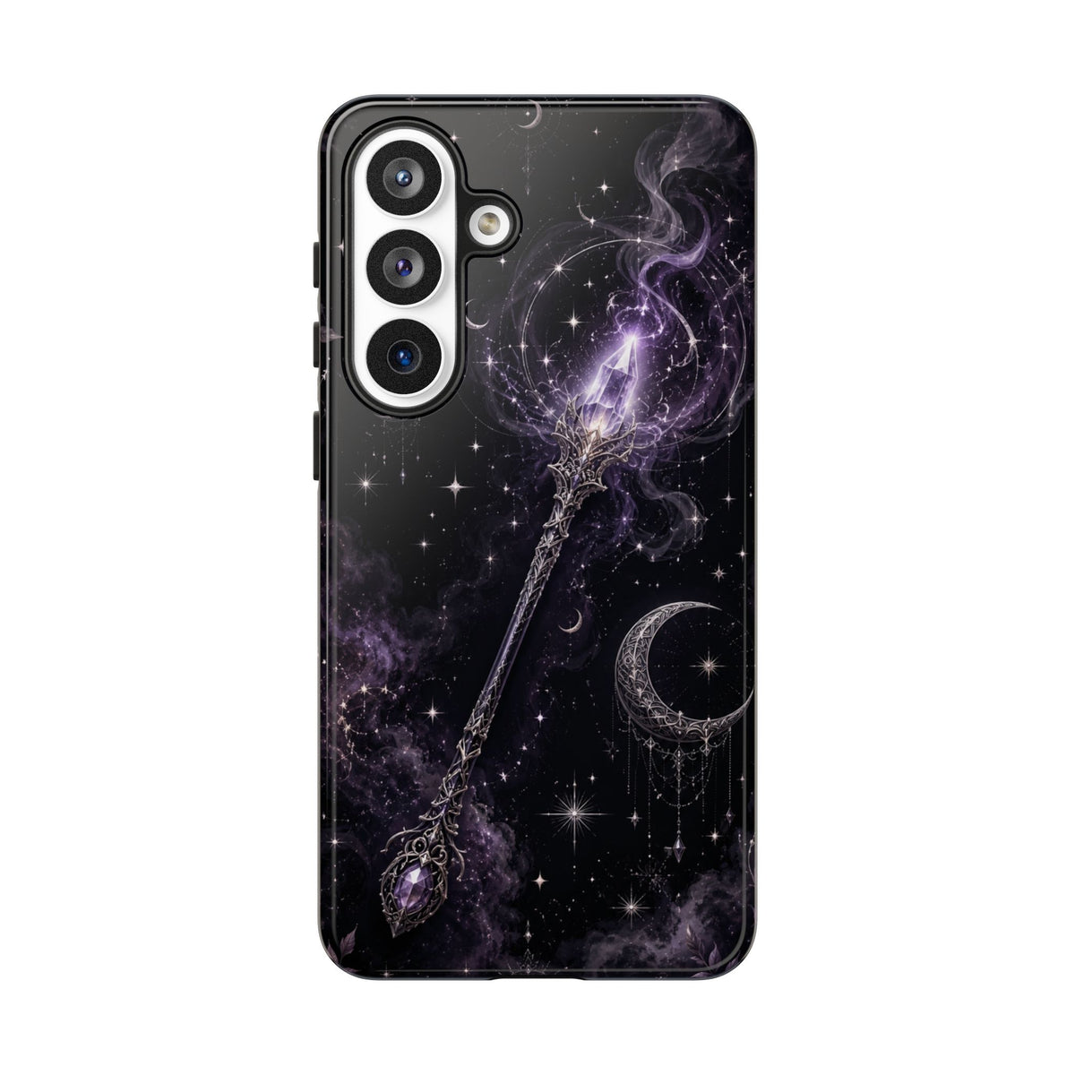 Celestial Magic Wand Phone Case — Mystic Moon & Stars Galaxy Tough Case