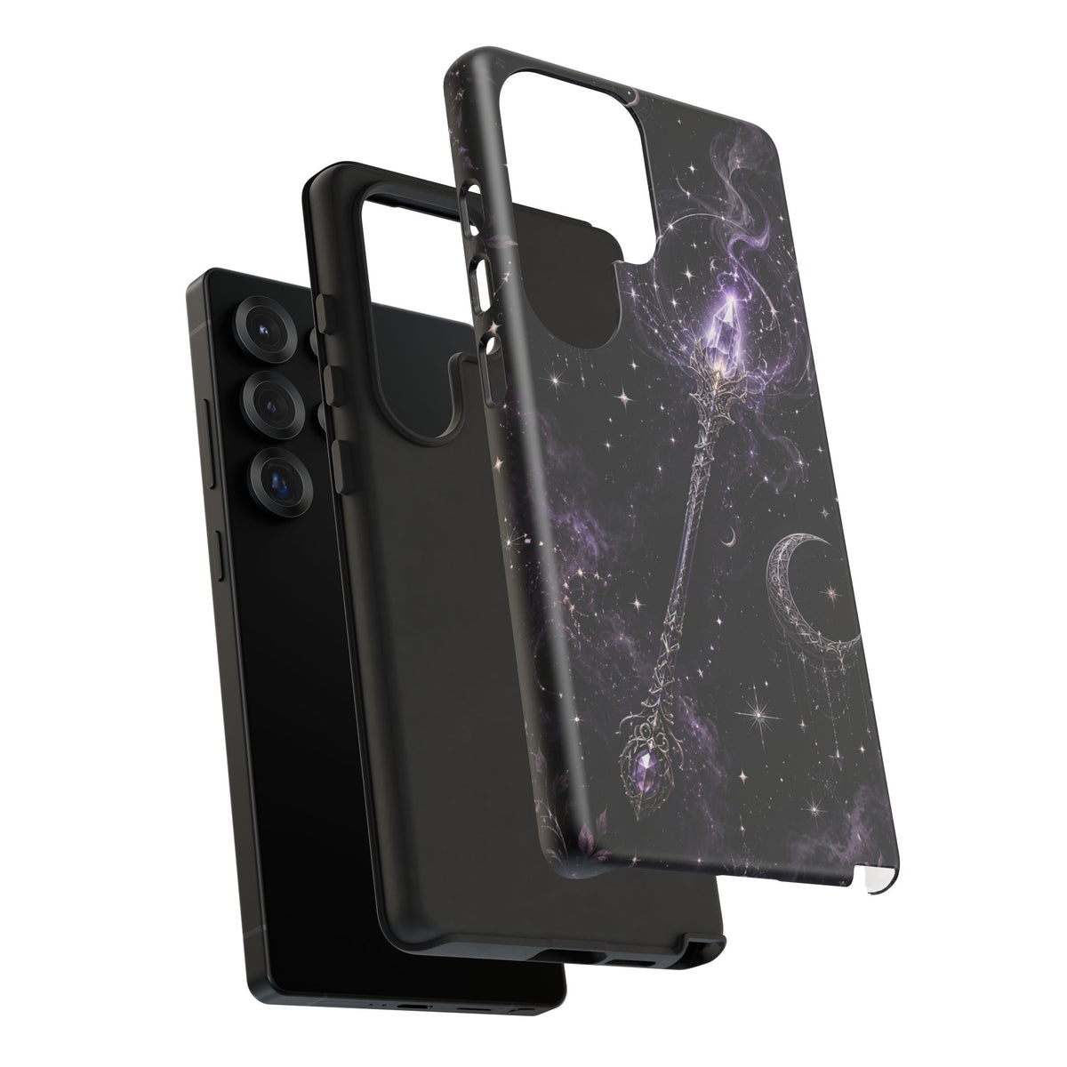 Celestial Magic Wand Phone Case — Mystic Moon & Stars Galaxy Tough Case