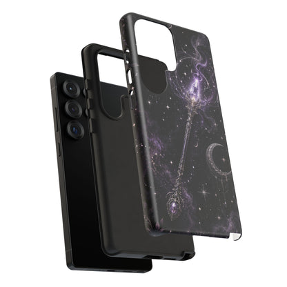 Celestial Magic Wand Phone Case — Mystic Moon & Stars Galaxy Tough Case