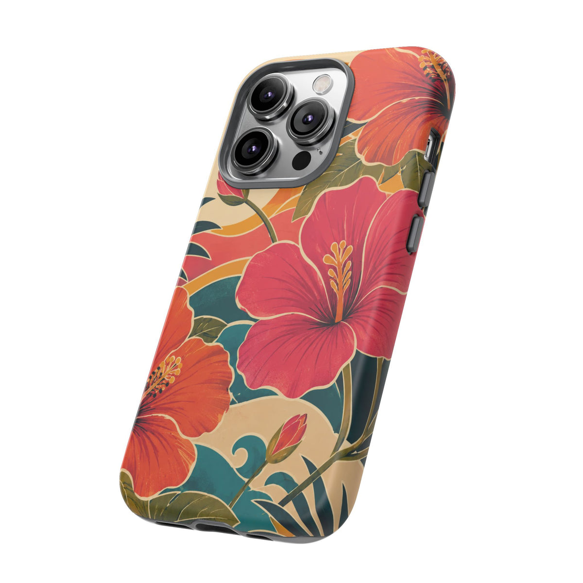 Tropical Floral Tough Phone Case — Sunset Vibes  Protective Cover