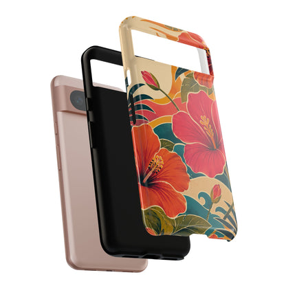 Tropical Floral Tough Phone Case — Sunset Vibes  Protective Cover