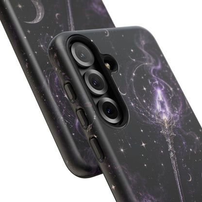 Celestial Magic Wand Phone Case — Mystic Moon & Stars Galaxy Tough Case