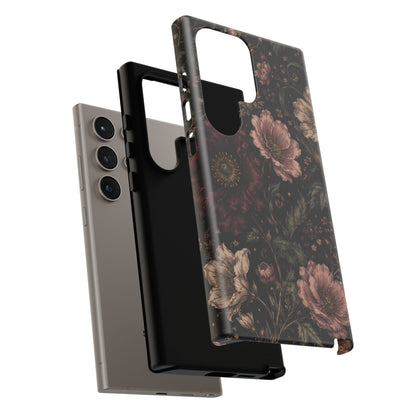 Floral Phone Case — Vintage Dark Botanical Protective Cover